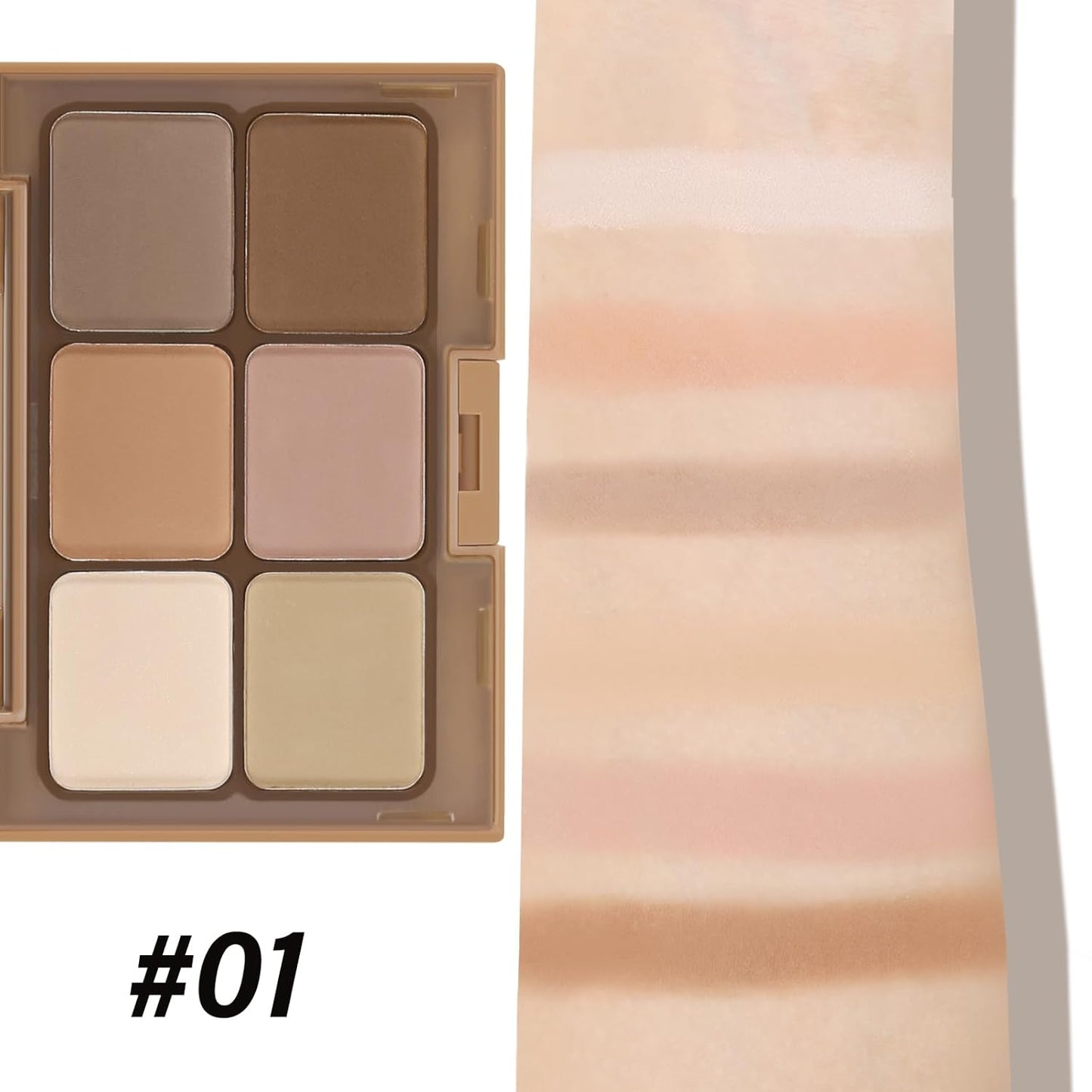 6 Colors Nude Eyeshadow Palette, Matte Shimmer Eyeshadow Makeup Palette for Neutral Smokey Bronze Eye Makeup