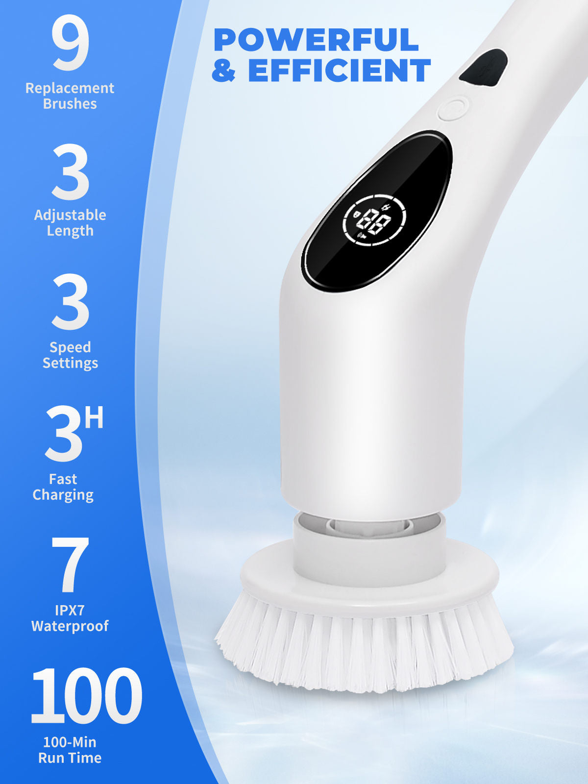 Multi functional electric cleaning brush - white