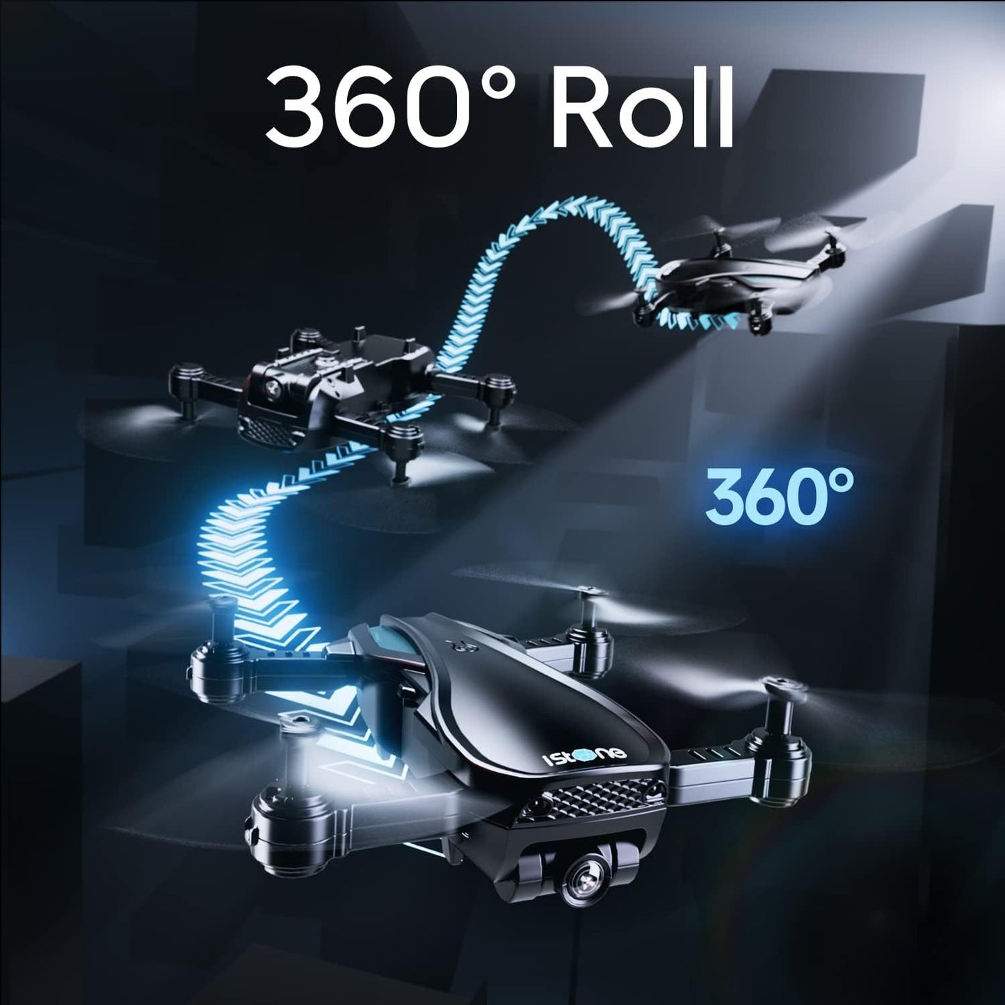 H11 four -axis drone with 1080P camera (fixed high hover+one -click roll+palm control+low -electricity reminder+gesture photo/video+button calibration/take -off/flip) Time body lights red flash should replace battery long battery life dual battery black