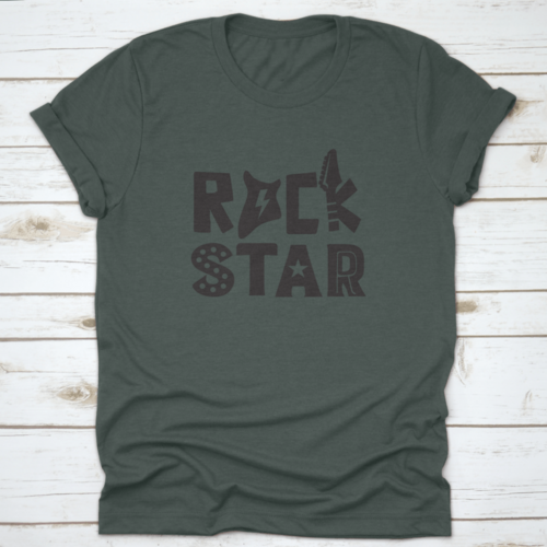 Rock Star Typography Vector Print Trendy Style T-Shirt