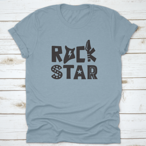 Rock Star Typography Vector Print Trendy Style T-Shirt