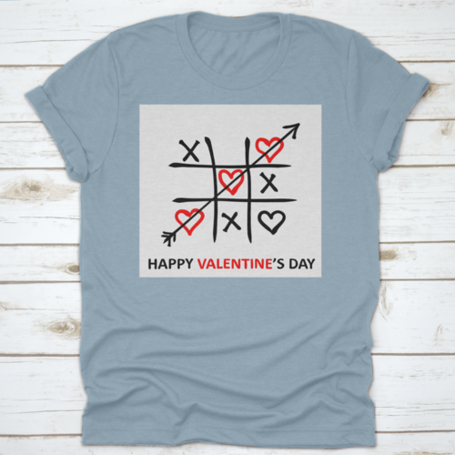 Valentine'S Day Card. Tic-Tac-Toe Game With Hearts And Inscription