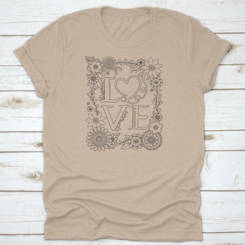 Love Font With Flower Elements Hand Drawn With Inspiration Word,