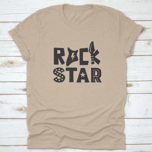 Rock Star Typography Vector Print Trendy Style T-Shirt