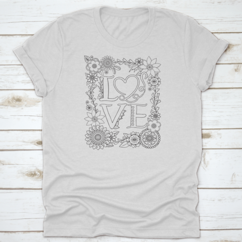 Love Font With Flower Elements Hand Drawn With Inspiration Word,