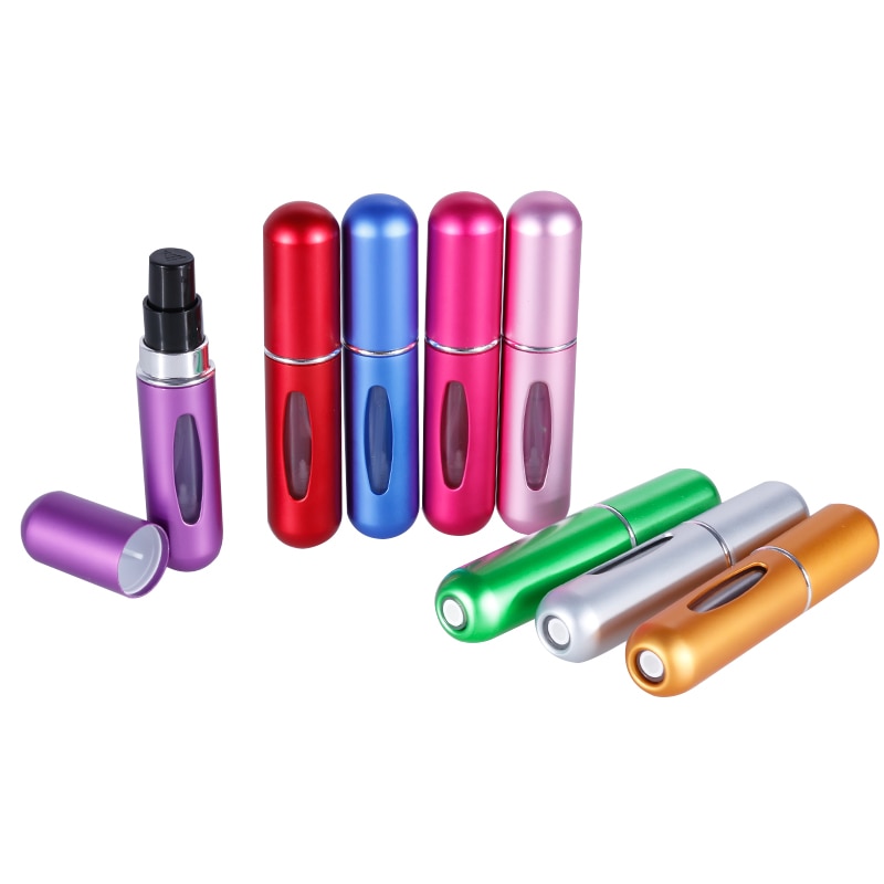 OSHIONER 5ml 8ml Refillable Mini Perfume Spray Bottle Aluminum Spray Atomizer Portable Travel Cosmetic Container Perfume Bottle