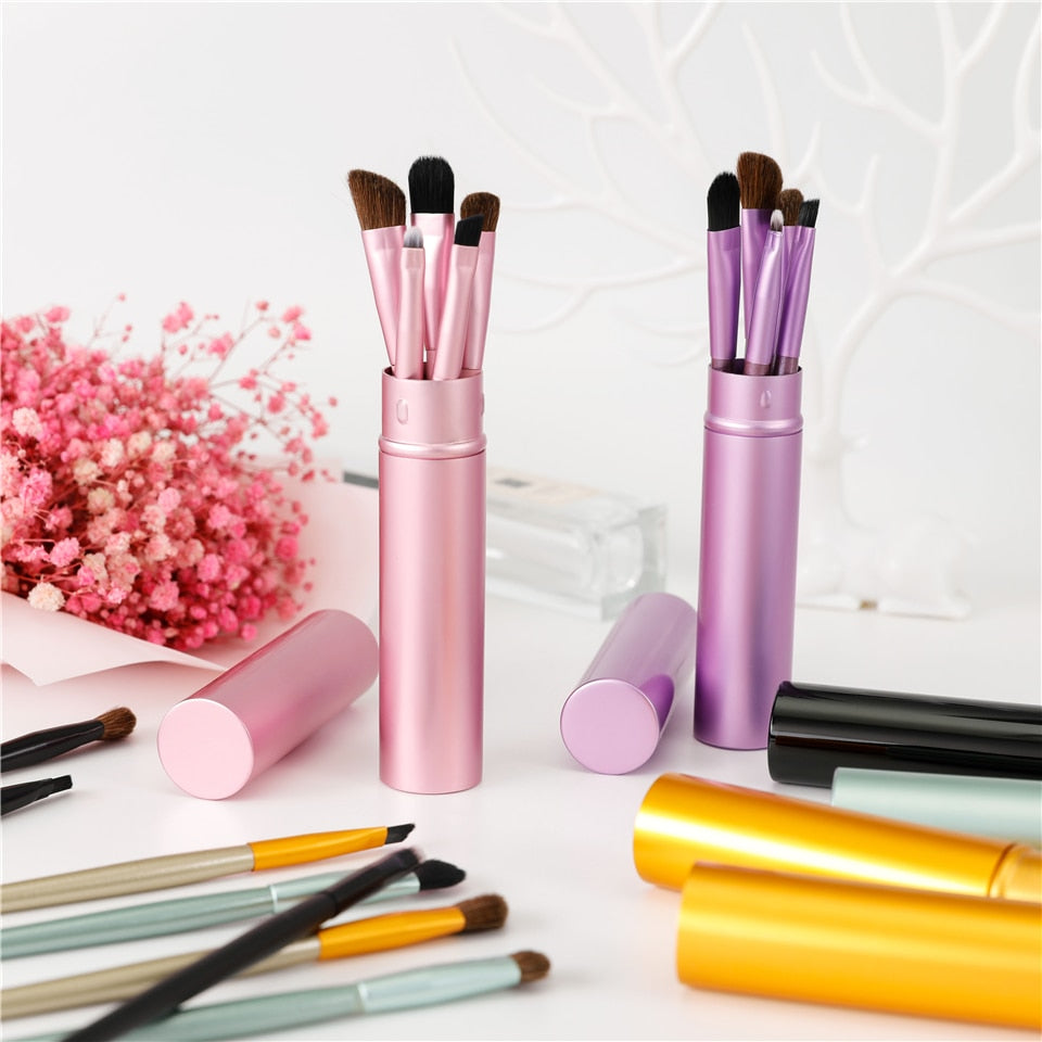 BBL 5pcs Travel Portable Mini Eye Makeup Brushes Set Smudge Eyeshadow Eyeliner Eyebrow Brush Lip Make Up Brush kit Professional