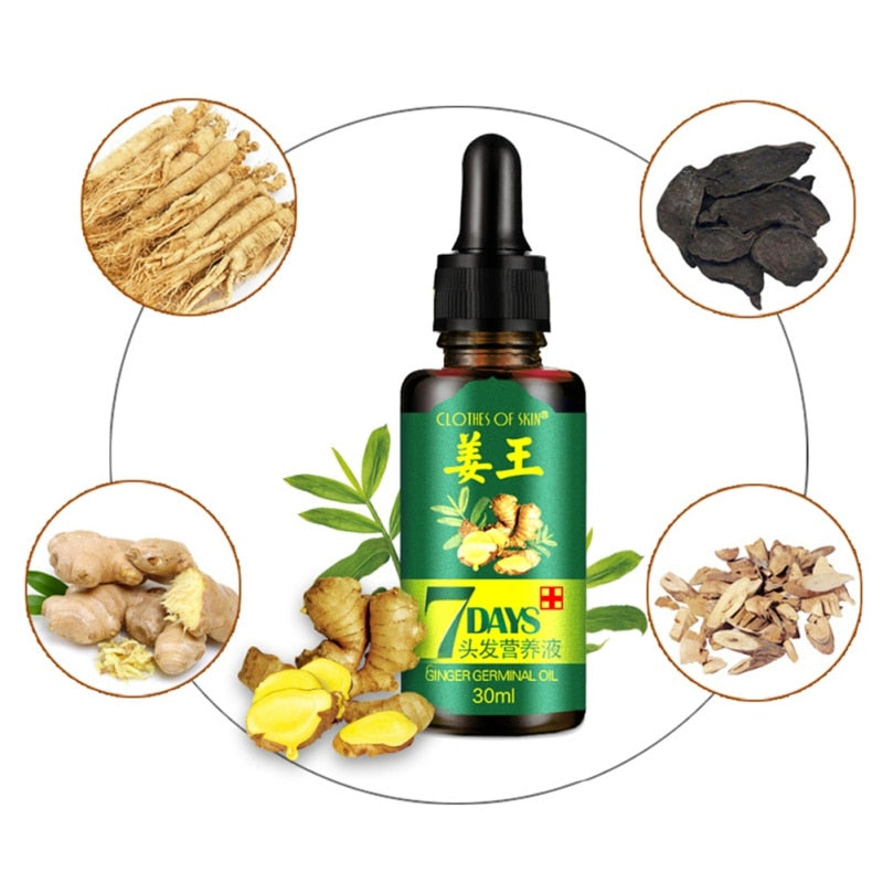 7 Days Ginger Essence Hairdressing Hairs Mask Hair Essential Oil Hair Care Oil Essential Oil Dry and Damaged Hairs Nutrition