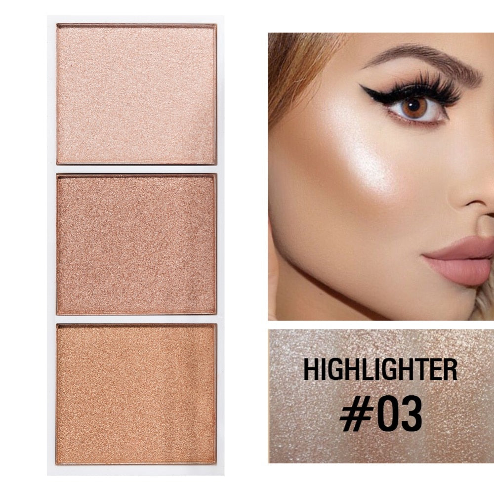 SACE LADY 4 Colors Highlighter Palette Makeup Face Contour Powder Bronzer Make Up Blusher Professional Blush Palette Cosmetics