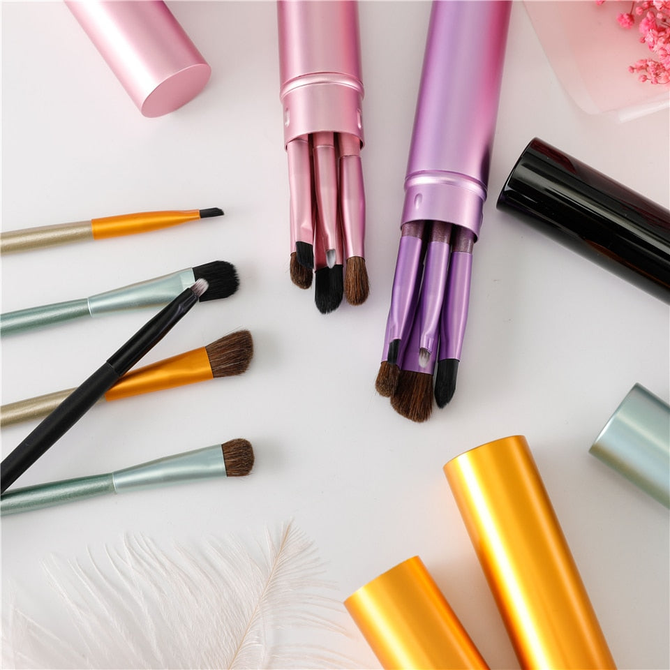 BBL 5pcs Travel Portable Mini Eye Makeup Brushes Set Smudge Eyeshadow Eyeliner Eyebrow Brush Lip Make Up Brush kit Professional