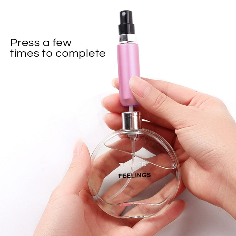 OSHIONER 5ml 8ml Refillable Mini Perfume Spray Bottle Aluminum Spray Atomizer Portable Travel Cosmetic Container Perfume Bottle