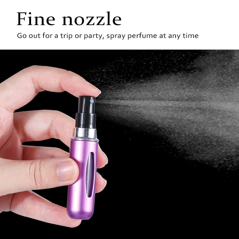 OSHIONER 5ml 8ml Refillable Mini Perfume Spray Bottle Aluminum Spray Atomizer Portable Travel Cosmetic Container Perfume Bottle