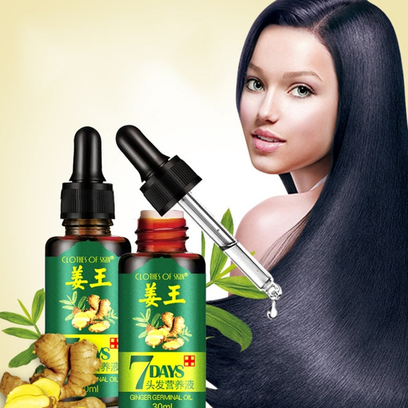 7 Days Ginger Essence Hairdressing Hairs Mask Hair Essential Oil Hair Care Oil Essential Oil Dry and Damaged Hairs Nutrition