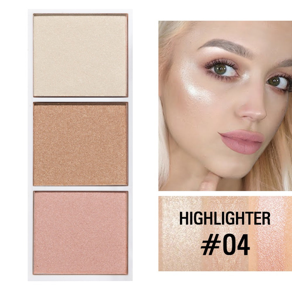 SACE LADY 4 Colors Highlighter Palette Makeup Face Contour Powder Bronzer Make Up Blusher Professional Blush Palette Cosmetics