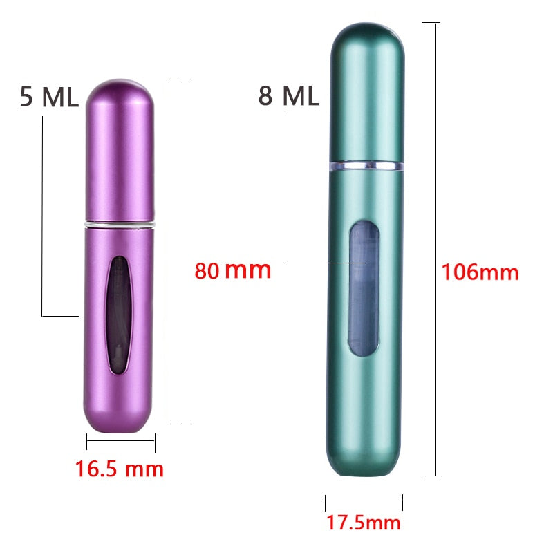 OSHIONER 5ml 8ml Refillable Mini Perfume Spray Bottle Aluminum Spray Atomizer Portable Travel Cosmetic Container Perfume Bottle