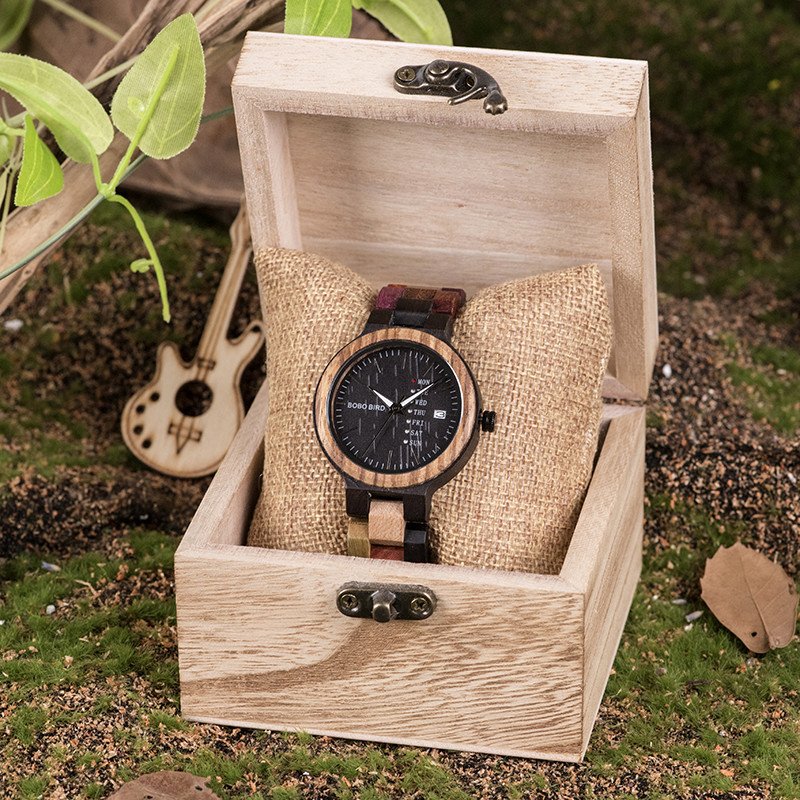 BOBO BIRD Multi-Coloured Wood Watch U-P14-1 - Men and Women Watches available with Gift Box