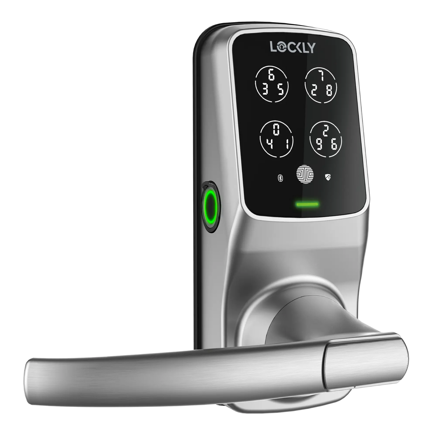 Silver Lockly smart lock with keypad and fingerprint scanner