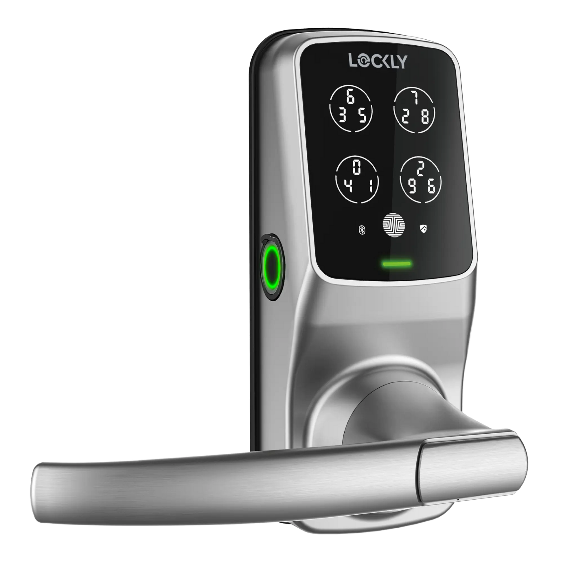 Silver Lockly smart lock with keypad and fingerprint scanner