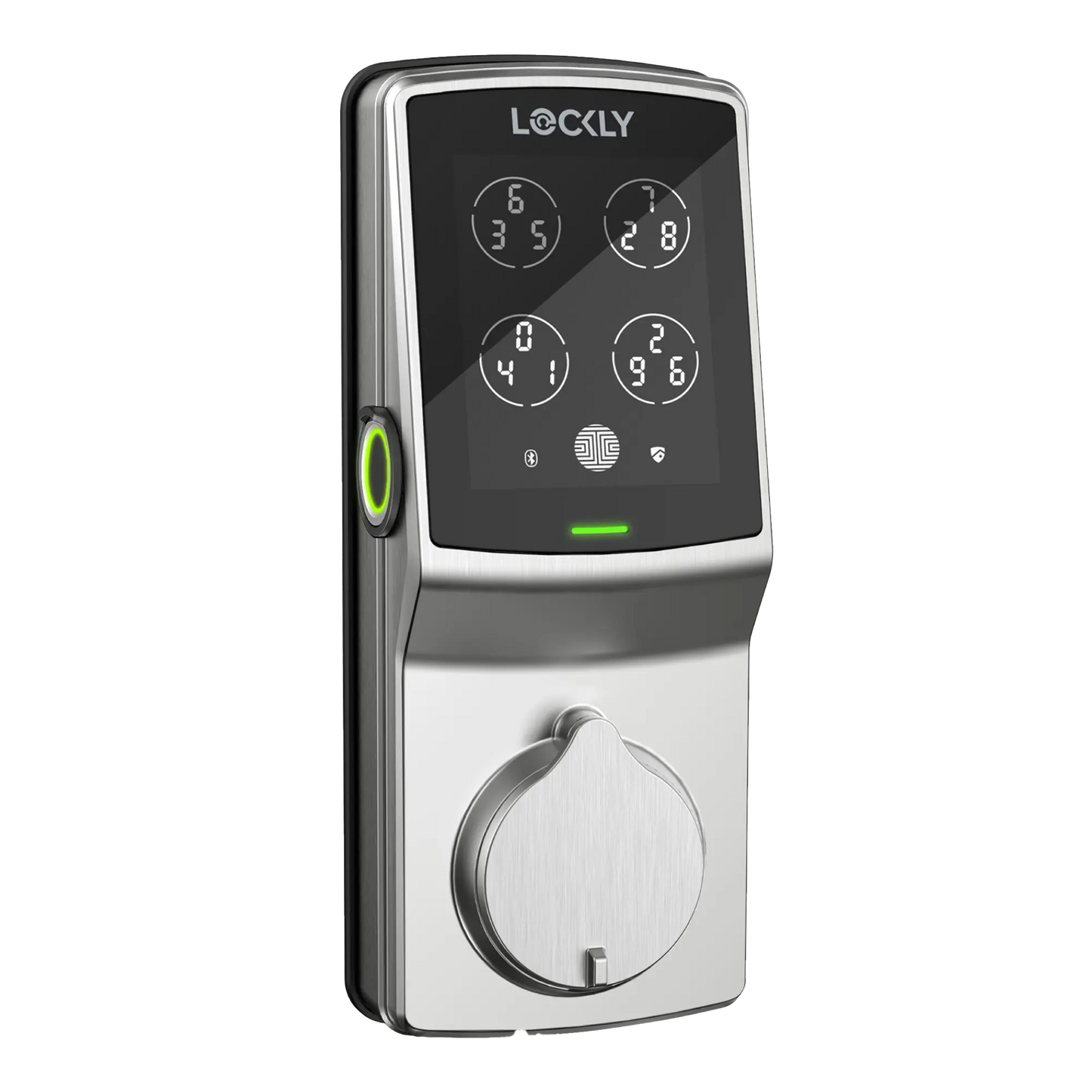 Silver Lockly smart lock with keypad and fingerprint scanner