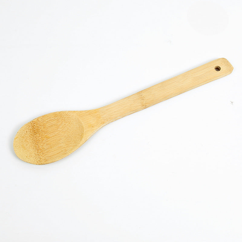 Bamboo Spatula Spoon Set Bamboo Spatula Non-stick Pan Special Non-painted 6-piece Set Spatula