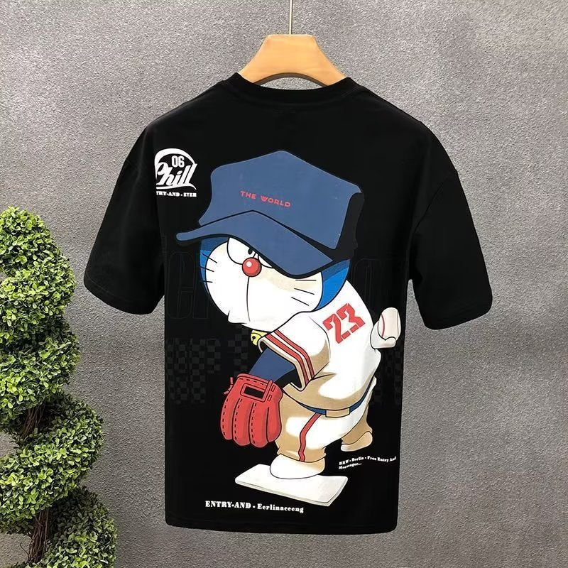 Youth Printed Men&#039;s Short Sleeve T-shirt Half Sleeve Summer Men&#039;s Handsome Fashion Brand Cartoon T-shirt Top Summer