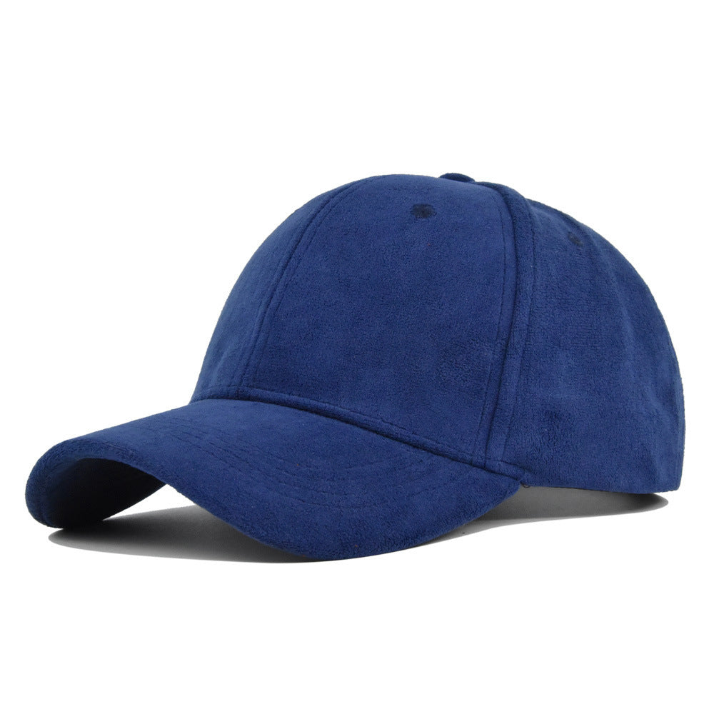 Suede Solid Color Soft Top Baseball Cap Simple Lambswool