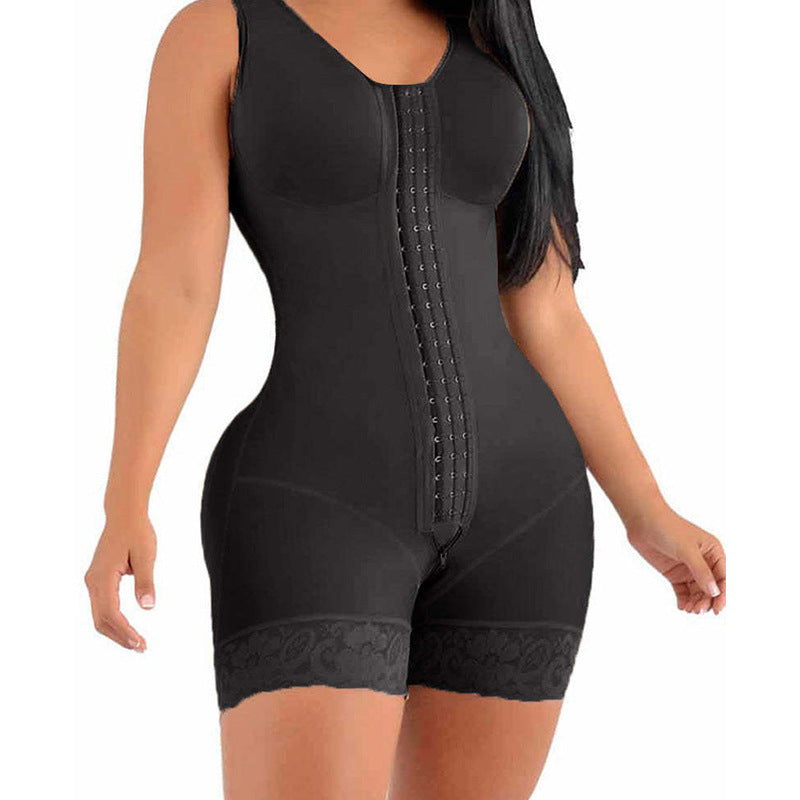 Body Shaping Jumpsuit Full Body Shapeweard Thick Mesh Crotch Zipper Faja