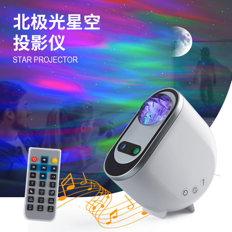 Northern Lights Starry Sky Projection Lamp Bluetooth Atmosphere Lamp Bedroom Sleep Nightlight Living Room Projection Dream Romantic Creative