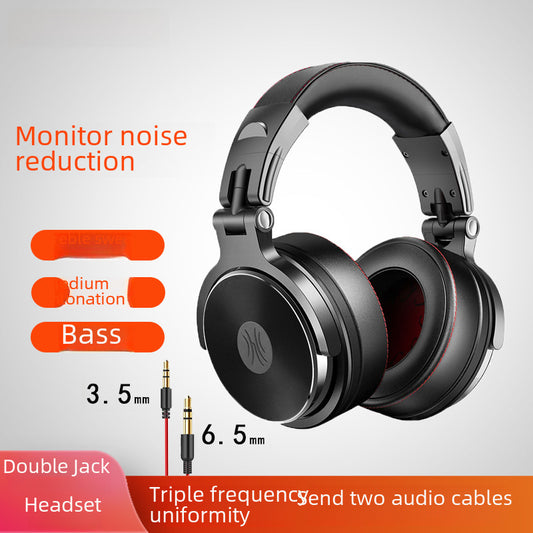 Wired Overhead Headphones For Mobile Phone Tablet Computer Recording Monitoring Noise Reduction Microphone 6.5