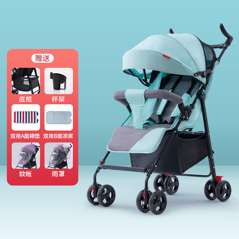 Baby Stroller Can Sit And Lie Ultra-light Portable Simple Shock-absorbing Baby Umbrella Car