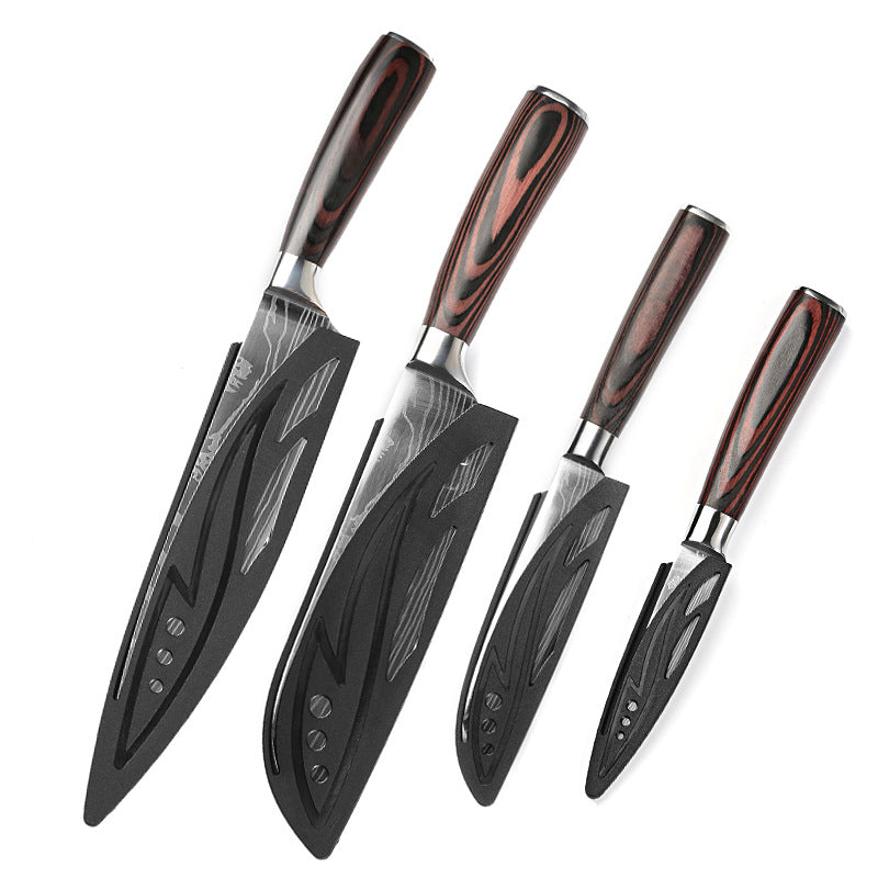 Export Chef Knife Japanese Knife Bread Knife Slice Knife Fruit Knife Color Wooden Handle Steel Knife Kitchen Set Knife Spot