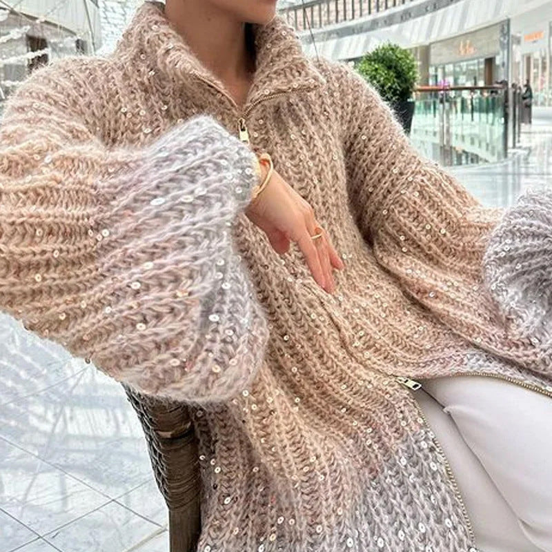 Women&#039;s Clothing Small Fragrance Fashion Bead Design Sweater Coat