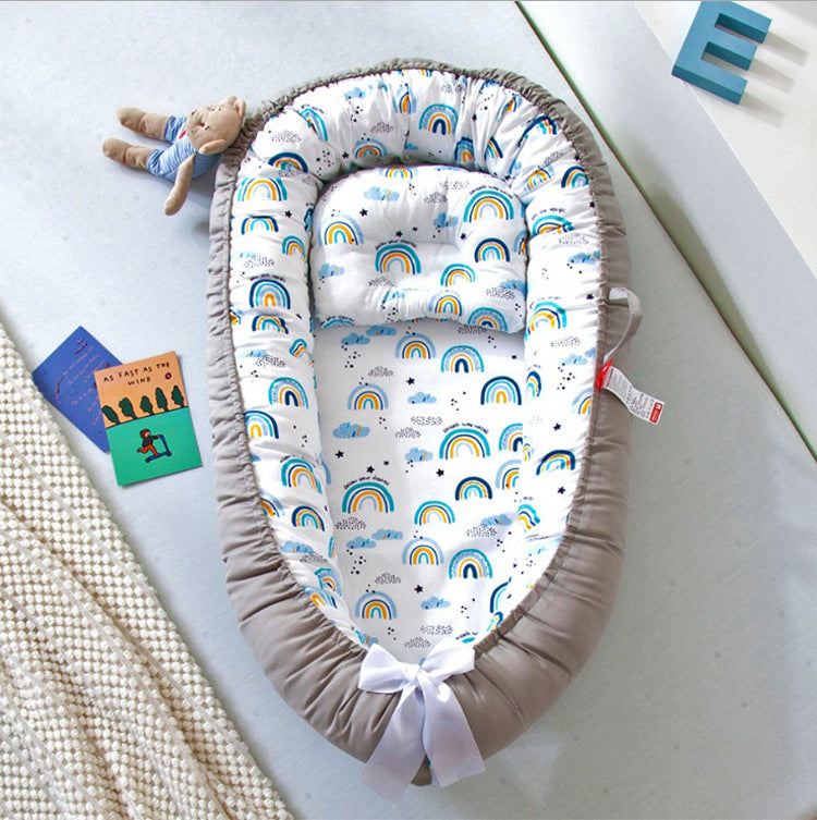 Baby Removable and Washable Bed Crib Portable Crib Travel Bed for Children Infant Kids Cotton Cradle