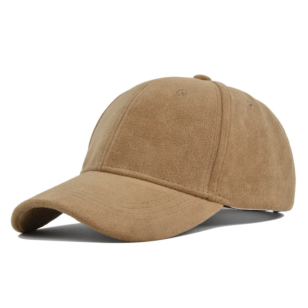 Suede Solid Color Soft Top Baseball Cap Simple Lambswool