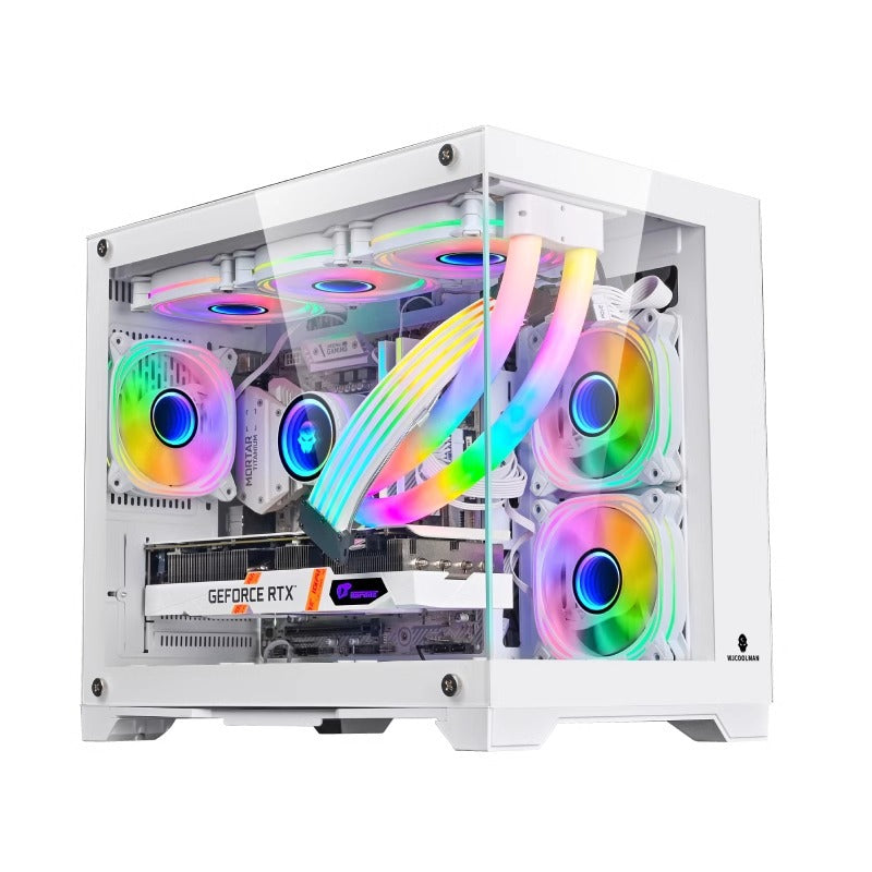 Wanjia Lonely Brave Sea View Room Case MATX Panoramic Glass 360 Water-cooled Desktop Computer White Main Case