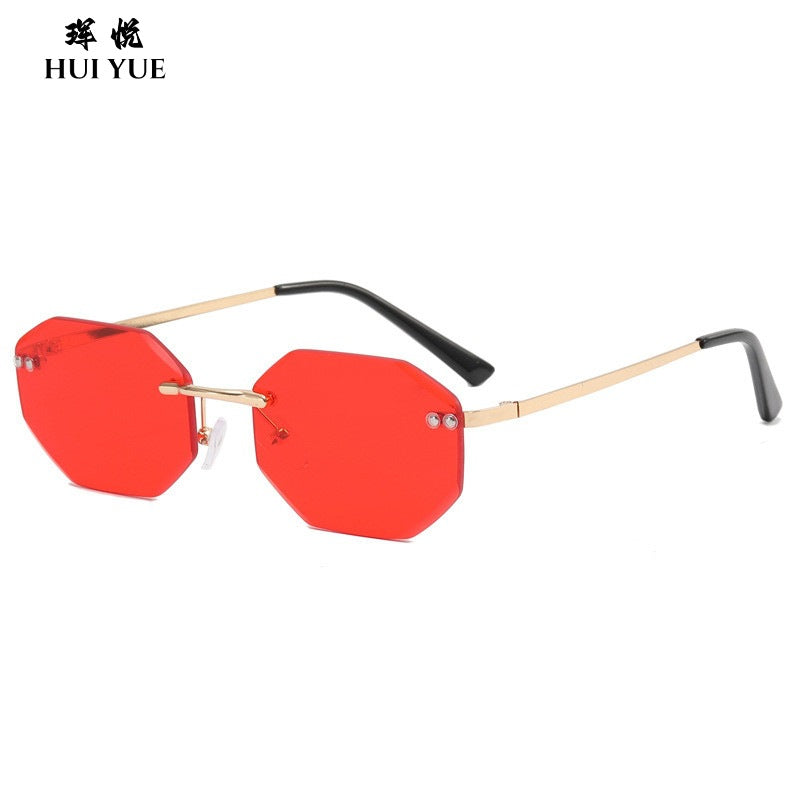 Trendy Frameless Personalized Sunglasses H2274 Ocean Piece Cut-edge Polygonal Glasses