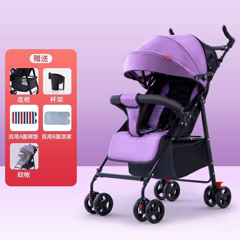 Baby Stroller Can Sit And Lie Ultra-light Portable Simple Shock-absorbing Baby Umbrella Car