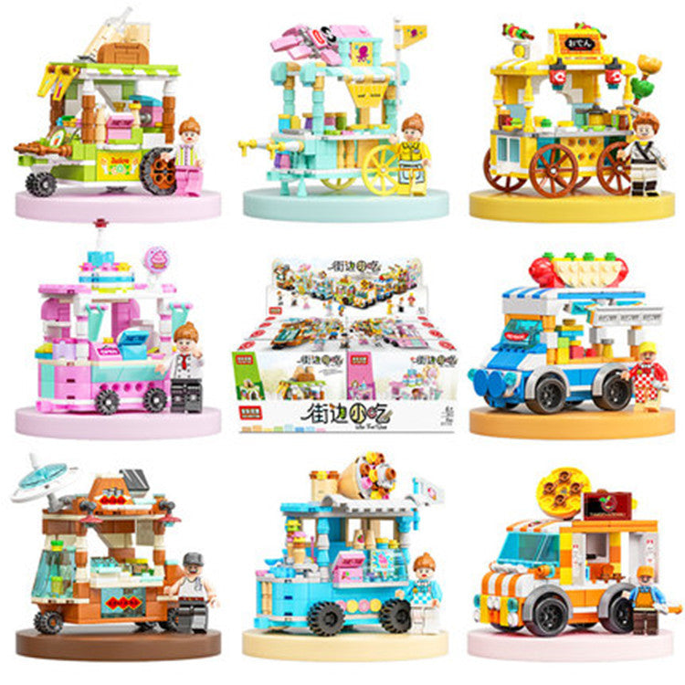 Children&#039;s Mini Street View Building Blocks Assembling Toys Puzzle Boy City Puzzle Small Particle