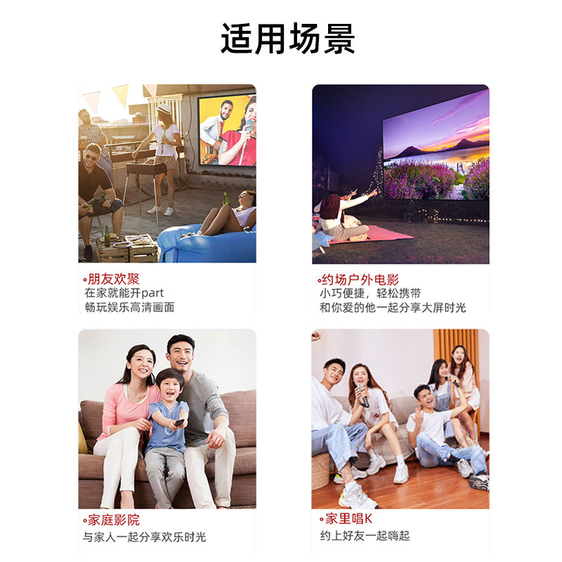 H90 Mini Projector Home LED Portable Micro Projector HD 1080P Home Projection