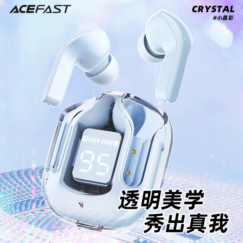 ACEFAST Small Crystal Color Wireless Bluetooth Headset Noise Reduction 2023 New Sports Suitable For Apple Huawei T6S High-end