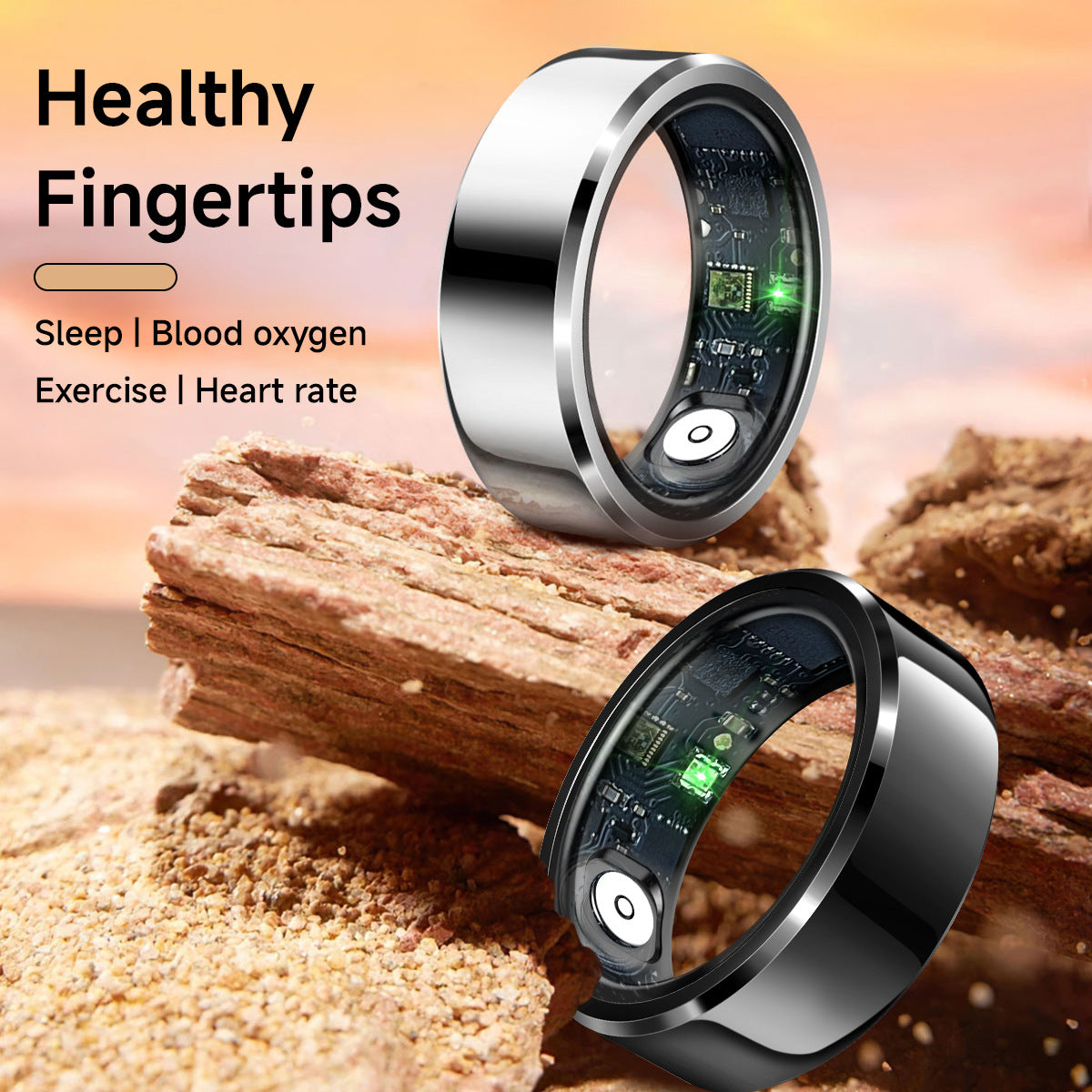 New R6 Smart Ring Heart Rate Blood Oxygen Sleep Monitoring Tracking Ring IP68 Waterproof Health