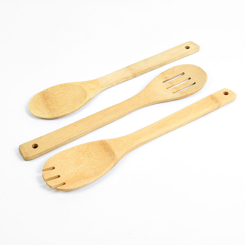 Bamboo Spatula Spoon Set Bamboo Spatula Non-stick Pan Special Non-painted 6-piece Set Spatula