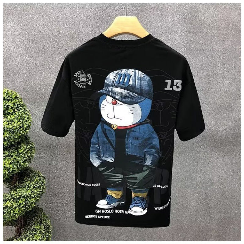 Youth Printed Men&#039;s Short Sleeve T-shirt Half Sleeve Summer Men&#039;s Handsome Fashion Brand Cartoon T-shirt Top Summer