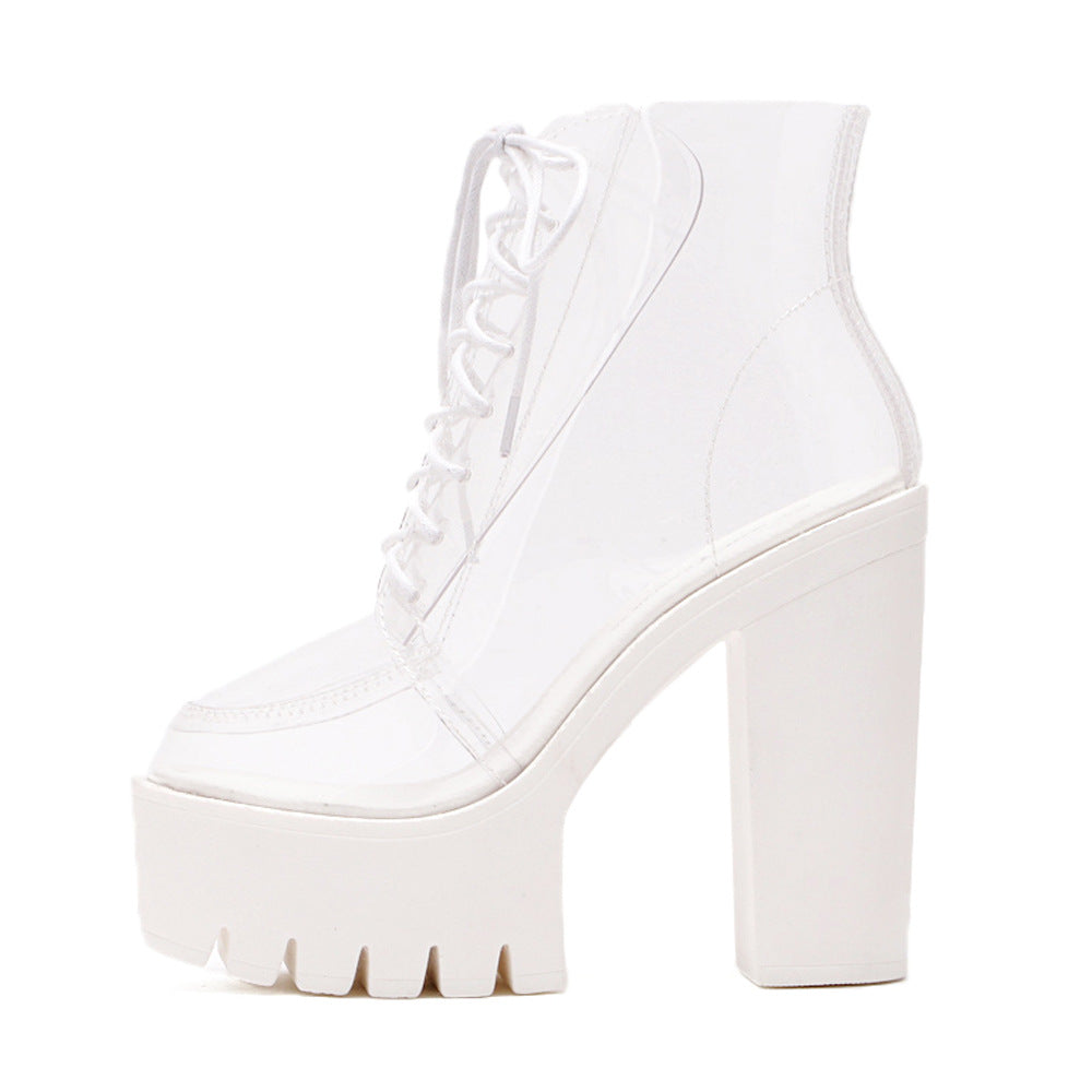 W Waterproof Platform High-heeled Shoes