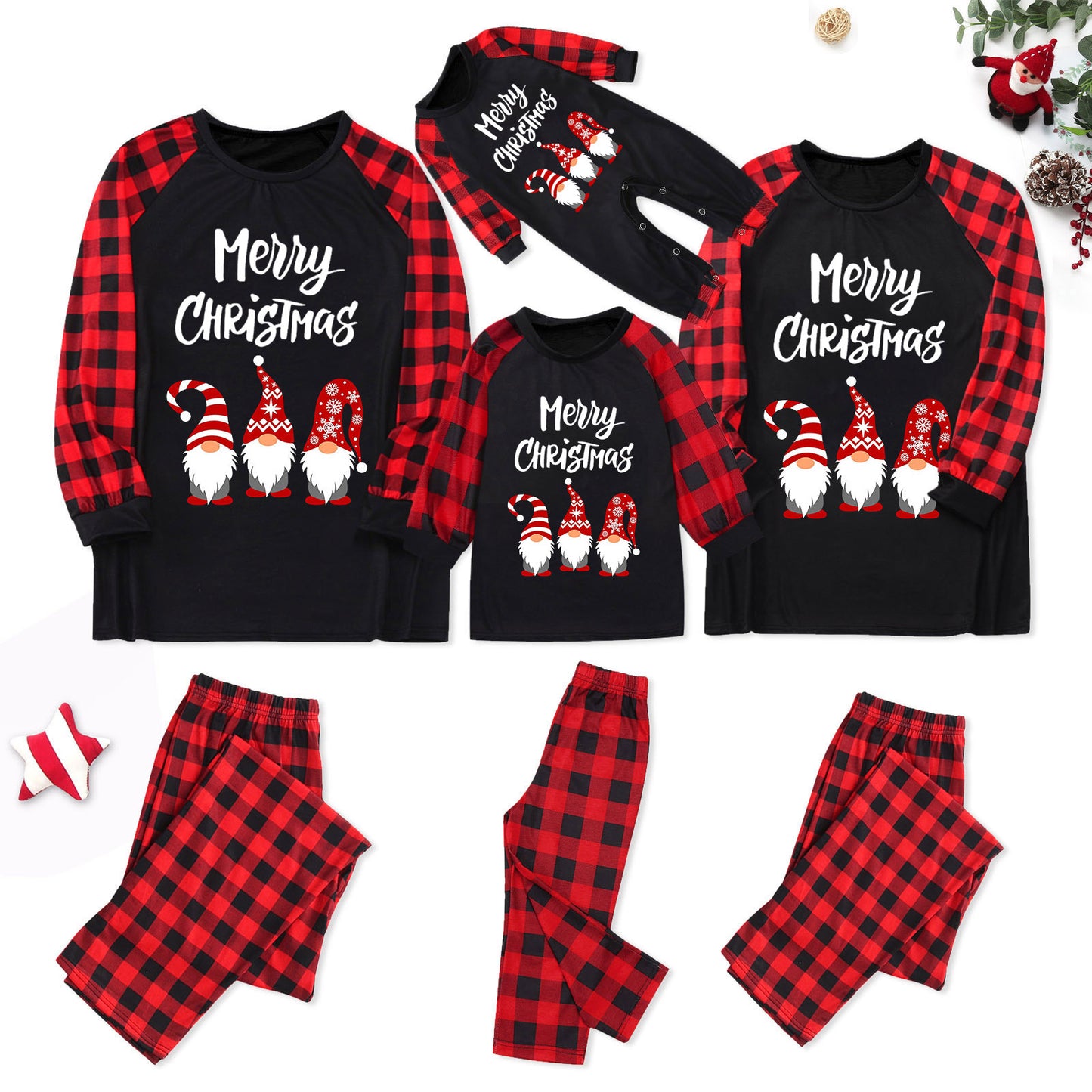 Christmas Parent-child Wear Family Wear Home Wear Pajamas Suit XX0311