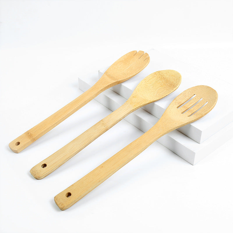 Bamboo Spatula Spoon Set Bamboo Spatula Non-stick Pan Special Non-painted 6-piece Set Spatula