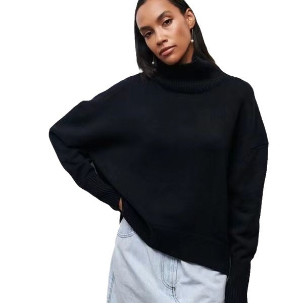 Women&#039;s Clothing New Party European And American Sweater Loose Popular Half Turtleneck