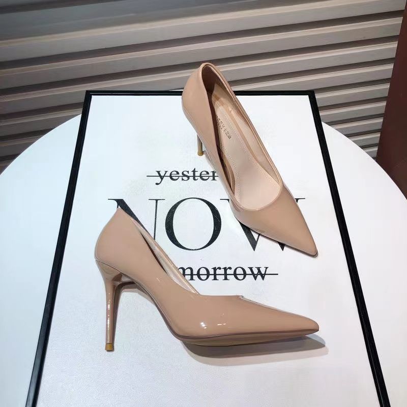 Pointed-toe Surface High-heels Shoes