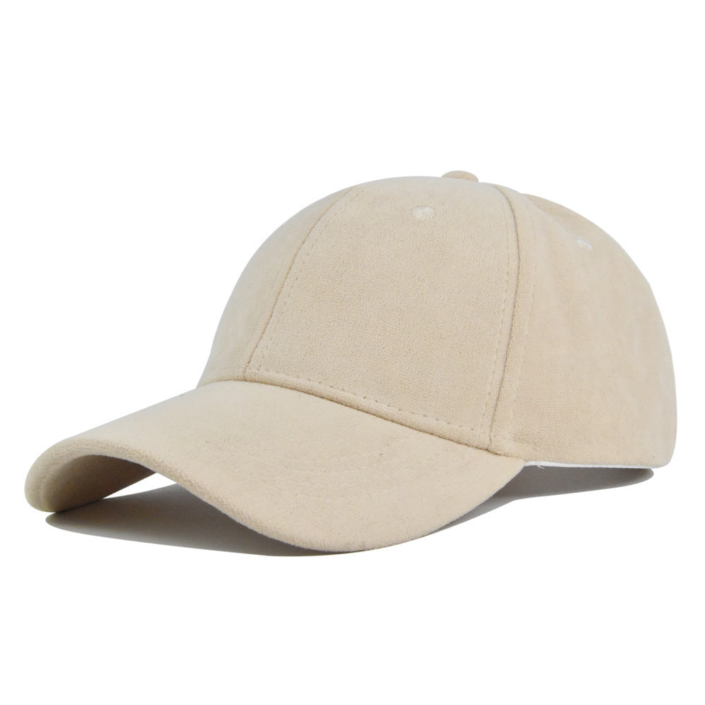 Suede Solid Color Soft Top Baseball Cap Simple Lambswool