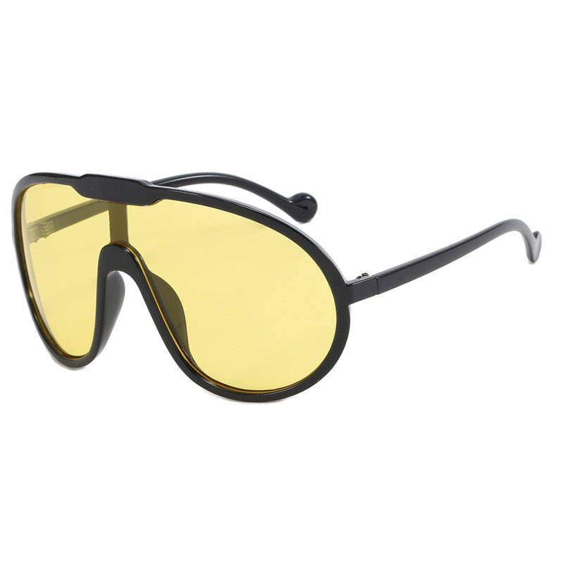 Toad Sunglasses New European And American Large Frame One-piece Sunglasses Outdoor Windproof Sunglasses Street Shooting